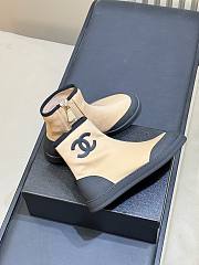 Chanel Short Boots Mixed Fibers & Rubber Beige & Black G47141 - 2