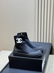 Chanel Short Boots Mixed Fibers & Rubber Black & White G47141 - 1