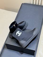 Chanel Short Boots Mixed Fibers & Rubber Black & White G47141 - 5
