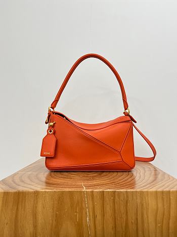 Loewe Medium Featherlight Puzzle Bag in Nappa Lambskin Deep Saffron - 29x19.5x12cm