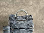 Balenciaga Le City Bag Medium in Blue Washed Denim - 38.5x24x15cm - 1