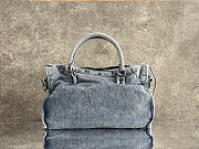 Balenciaga Le City Bag Medium in Blue Washed Denim - 38.5x24x15cm - 5
