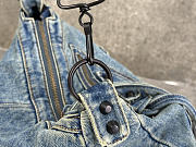 Balenciaga Le City Moto Small in Blue Washed Denim - 28x18x4cm - 6