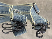 Balenciaga Le City Moto Small in Blue Washed Denim - 28x18x4cm - 5