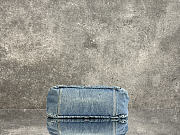 Balenciaga Le City Moto Small in Blue Washed Denim - 28x18x4cm - 4