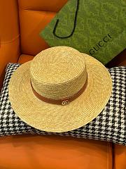 Gucci Straw Hat With Leather Detail in Natural  - 3