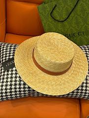Gucci Straw Hat With Leather Detail in Natural  - 4