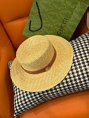 Gucci Straw Hat With Leather Detail in Natural  - 6