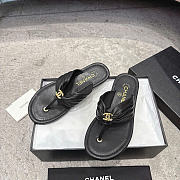 Chanel Thongs Lambskin Black G47103 - 6