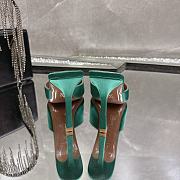 Amina Muaddi Mini Camelia Embellished Satin Mules Green 10cm - 3