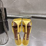 Amina Muaddi Mini Camelia Embellished Satin Mules Yellow 10cm - 6