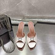 Amina Muaddi Mini Camelia Embellished Satin Mules White 10cm - 2