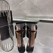 Amina Muaddi Mini Camelia Embellished Satin Mules Black 10cm - 6