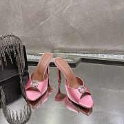 Amina Muaddi Mini Camelia Embellished Satin Mules Coral 10cm - 4