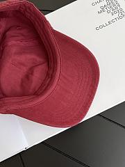 Chanel Cap Cotton Burrgundy & White - 5
