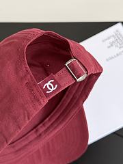 Chanel Cap Cotton Burrgundy & White - 3