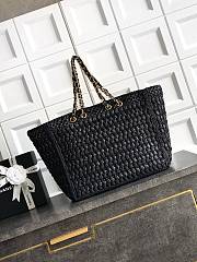 Chanel Shopping Bag Braided Raffia, Calfskin & Gold-Tone Metal Black AS6264 - 48x28x16cm - 2