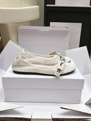 J'Adior Ballet Flat White Mesh