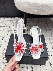 Chanel Floral Slingback White - 6