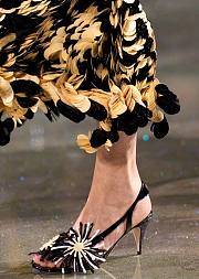 Chanel Floral Slingback Black - 6