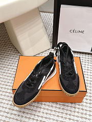 Hermes Mascot Sneaker Noir/Blanc Parachute Fabric and Suede Goatskin H261006Z - 3
