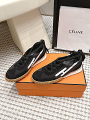 Hermes Mascot Sneaker Noir/Blanc Parachute Fabric and Suede Goatskin H261006Z - 6