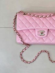 Chanel Classic Light Pink Lamskin Light Gold Hardware Bag - 15.5×25.5×6.5cm - 6