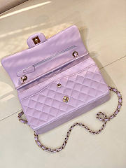 Chanel Classic Light Purple Lamskin Light Gold Hardware Bag - 15.5×25.5×6.5cm - 6