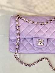 Chanel Classic Light Purple Lamskin Light Gold Hardware Bag - 15.5×25.5×6.5cm - 5