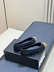 Chanel Ballet Flats Suede & Crackled Laminated Calfskin Black & Gold - 6