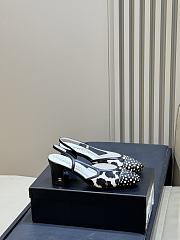 Chanel Slingbacks Calfskin & Lambskin White, Brown & Black 65mm - 1
