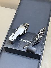 Chanel Slingbacks Calfskin & Lambskin White, Brown & Black 65mm - 4