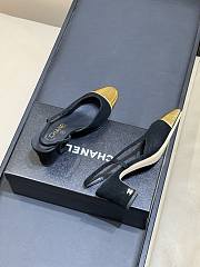 Chanel Slingbacks Suede & Crackled Laminated Calfskin Black & Gold 65mm - 4