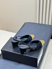 Chanel Slingbacks Suede & Crackled Laminated Calfskin Black & Gold 65mm - 3