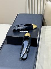 Chanel Slingbacks Suede & Crackled Laminated Calfskin Black & Gold 20mm - 6