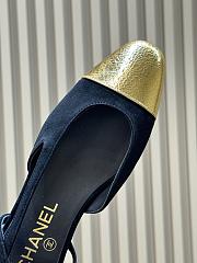 Chanel Slingbacks Suede & Crackled Laminated Calfskin Black & Gold 20mm - 5