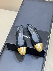 Chanel Slingbacks Suede & Crackled Laminated Calfskin Black & Gold 20mm - 4