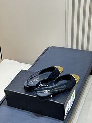 Chanel Slingbacks Suede & Crackled Laminated Calfskin Black & Gold 20mm - 3