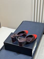 Chanel Slingbacks Goatskin Brown & Red 65mm - 5