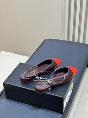 Chanel Slingbacks Goatskin Brown & Red 20mm - 4