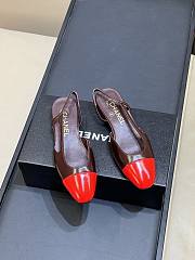 Chanel Slingbacks Goatskin Brown & Red 20mm - 5