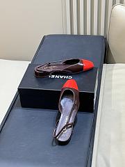 Chanel Slingbacks Goatskin Brown & Red 20mm - 3