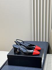 Chanel Slingbacks Goatskin Black & Red 65mm - 1