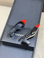Chanel Slingbacks Goatskin Black & Red 65mm - 6