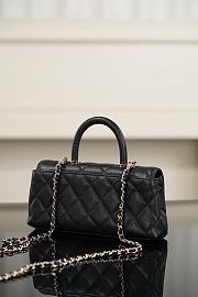 Chanel Mini Flap Bag with Top Handle Grained Calfskin & Gold-Tone Metal - 21x10x5cm - 4