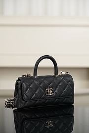 Chanel Mini Flap Bag with Top Handle Grained Calfskin & Gold-Tone Metal - 21x10x5cm - 3