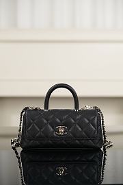 Chanel Mini Flap Bag with Top Handle Grained Calfskin & Gold-Tone Metal - 21x10x5cm - 2