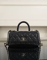 Chanel Mini Flap Bag with Top Handle Grained Calfskin & Gold-Tone Metal - 21x10x5cm - 1