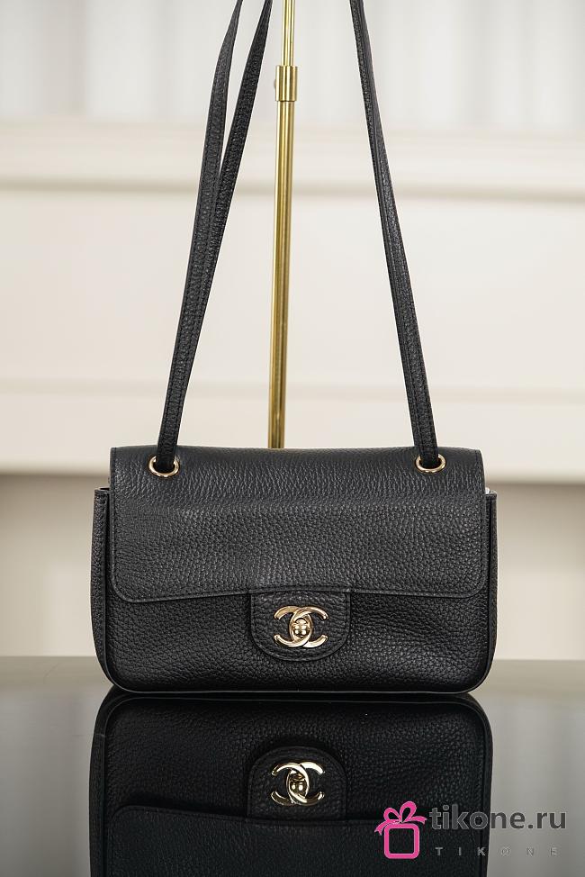 Chanel Mini Flap Bag Grained Calfskin & Gold-Tone Metal Black AS6573 - 13x20x6cm - 1