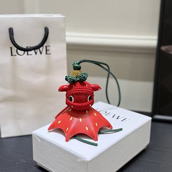 Loewe Strawberry Charm In Classic Calfskin Red